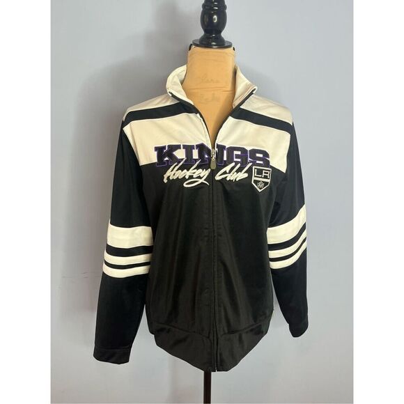 Reebok Women’s Large LA Kings Hockey Club NHL Full Zip Jacket Coat Black - Picture 1 of 12